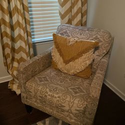 Ashley Furniture Gold Print Upholstered Chair  