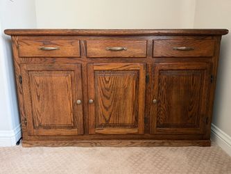 Oak Wood Sideboard Buffet Cabinet