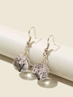 Elegant Cherry Blossom Sphere Earrings