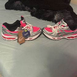 pink and silver gel asics size 10