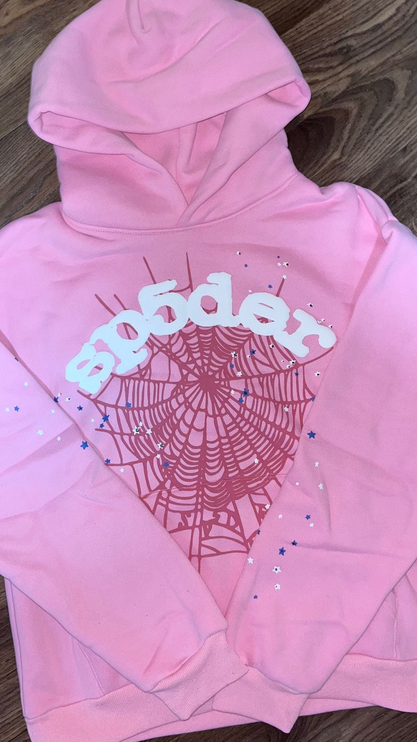 Sp5der OG Web Hoodie Pink