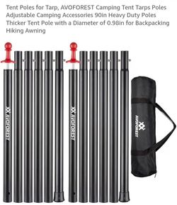 NEW TENT POLES FOR TARP ADJUSTABLE 90FT HEAVY DUTY