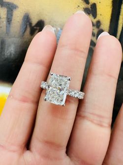 14k White Gold LAB Diamond Engagement Ring