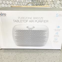 Pure Enrichment PureZone Breeze Tabletop 2-in-1 Air Purifier - True HEPA Filter Cleans Air, Helps Alleviate Allergies, Removes Pet Hair, & Smoke - Ide