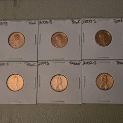 Proof Red Dye Pennies From 1999 To 2008