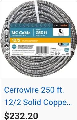 Mc cable 12-2 250 ft