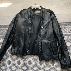 Chess king Black Leather Coat