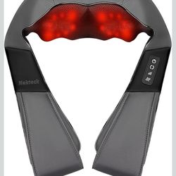 Nekteck Shiatsu Neck Back Massager with Heat for Pain Relief Deep Tissue, Electric Kneading Shoulder Massage, Relaxation Gifts for Him Her, (FSA Eligi