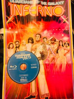 NEVER USED Guardians of the Galaxy Vol. 2 Blu-ray Disc ONLY and a poster