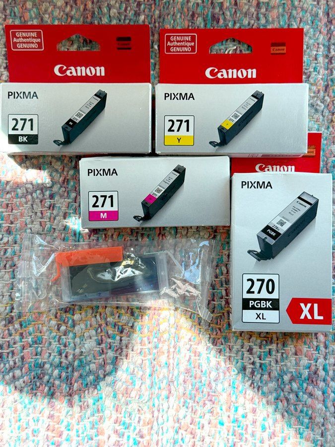 5-Sealed Canon 271 Inkjet Printer Cartridges