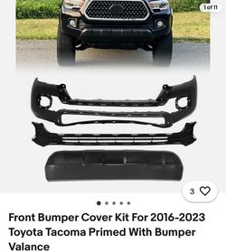 Front Bumper Cover Kit For 2016-2023 Toyota Tacoma Primed With Bumper Valance