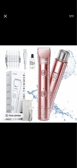 Bikini Trimmer for Women, Dual-Head All-in-One Electric Razors, No Head Swapping Needed, Rech