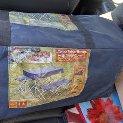Camp Table And Benches Foldable Portable 4 Person