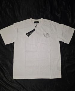 Amiri Staggered Logo T-Shirt, White, Size S, M, L, & XL