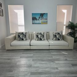 SECTIONAL COUCH MODANI BEIGE FABRIC - FREE DELIVERY 