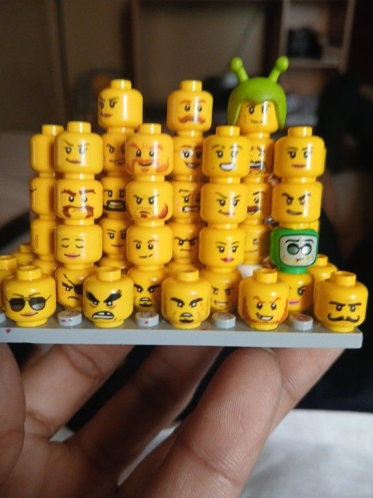 Lego Heads With Ziploc Bag