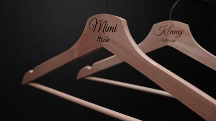 Engraving Wooden Hangers For Wedding (Custom)