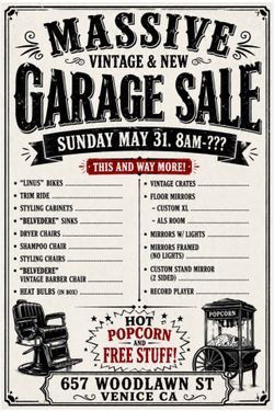 Huge sale Sunday. New and vintage estate sale.