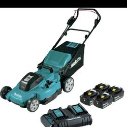 New Makita 36v  Lawn Mower Kit with 4 Batteries (4 Ah)

