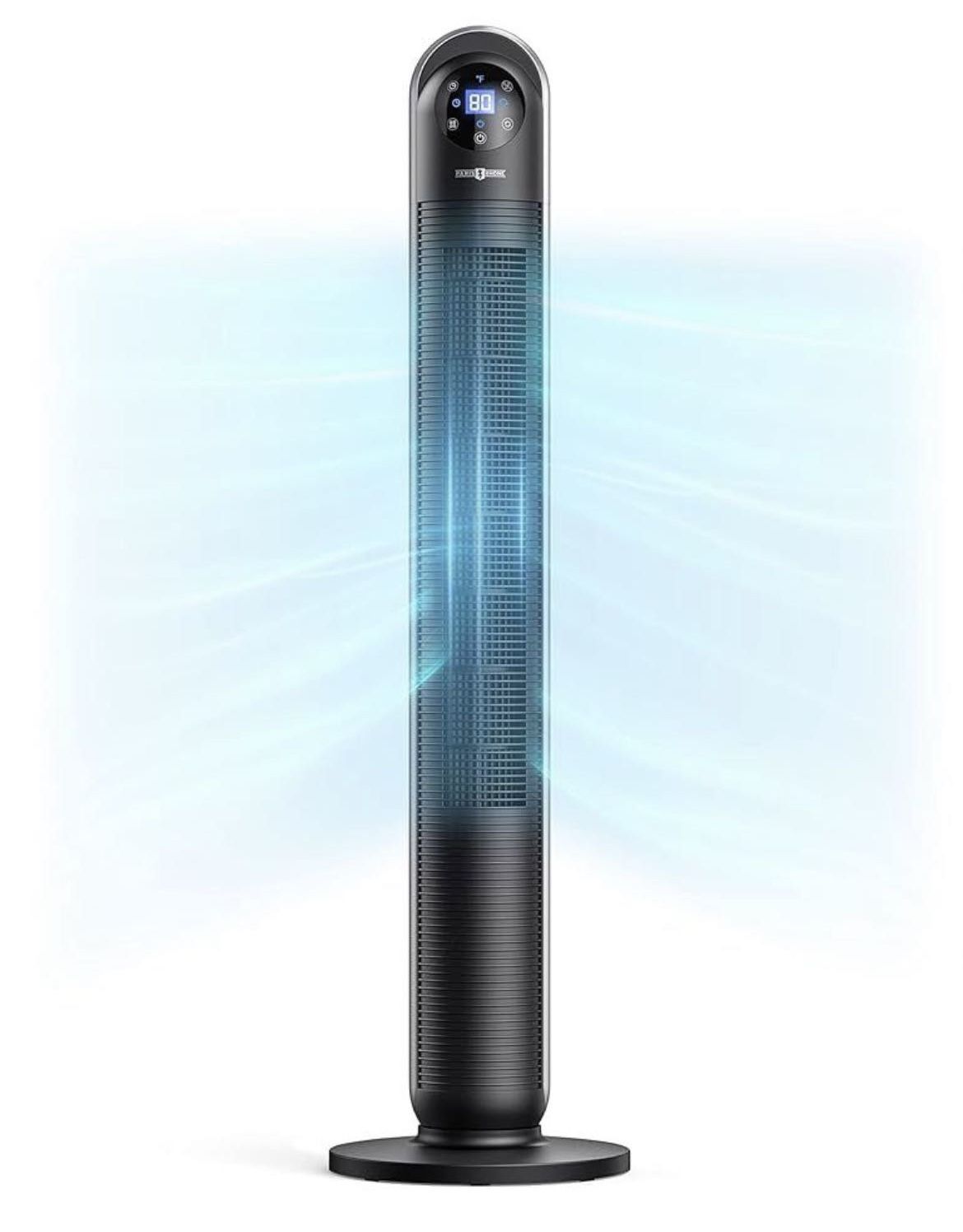 Tower Fan, Paris RhÃne Oscillating Tower Fan with 12 Speeds, 24H Timer, 3 Modes, LED Display,Remote Control, Quiet Operation, Portable Bladeless Fan