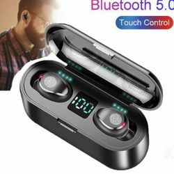TWS Black Bluetooth 5.0 Wireless Earbuds Headphone Waterproof