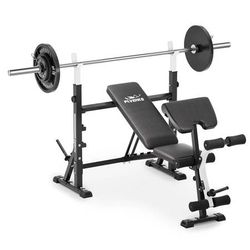 FLYBIRD Weight Bench+ Barbell+ Weight Plates Set