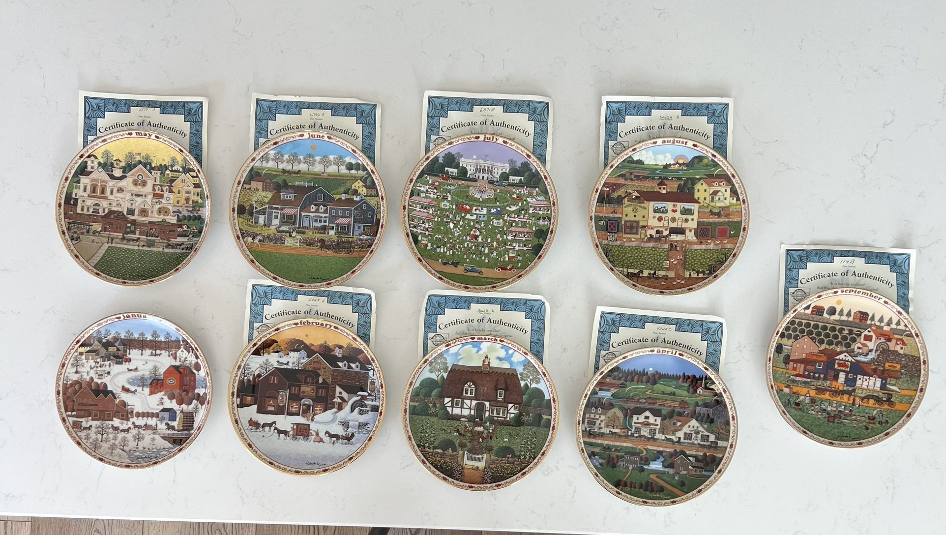 Charles Wysocki Days To Remember Vintage Calendar Plates
