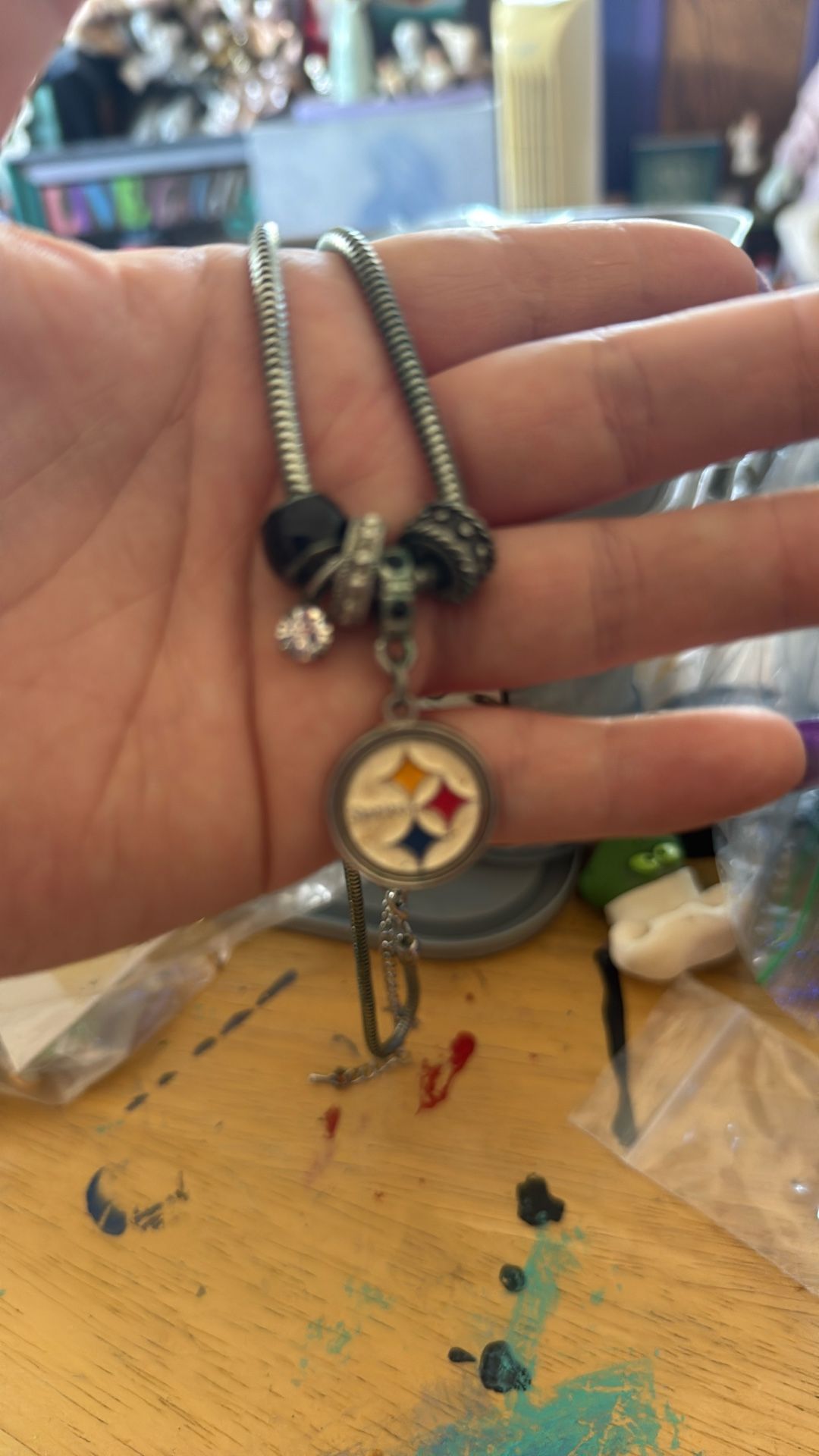 Pittsburgh Steelers Euro Bead Necklace