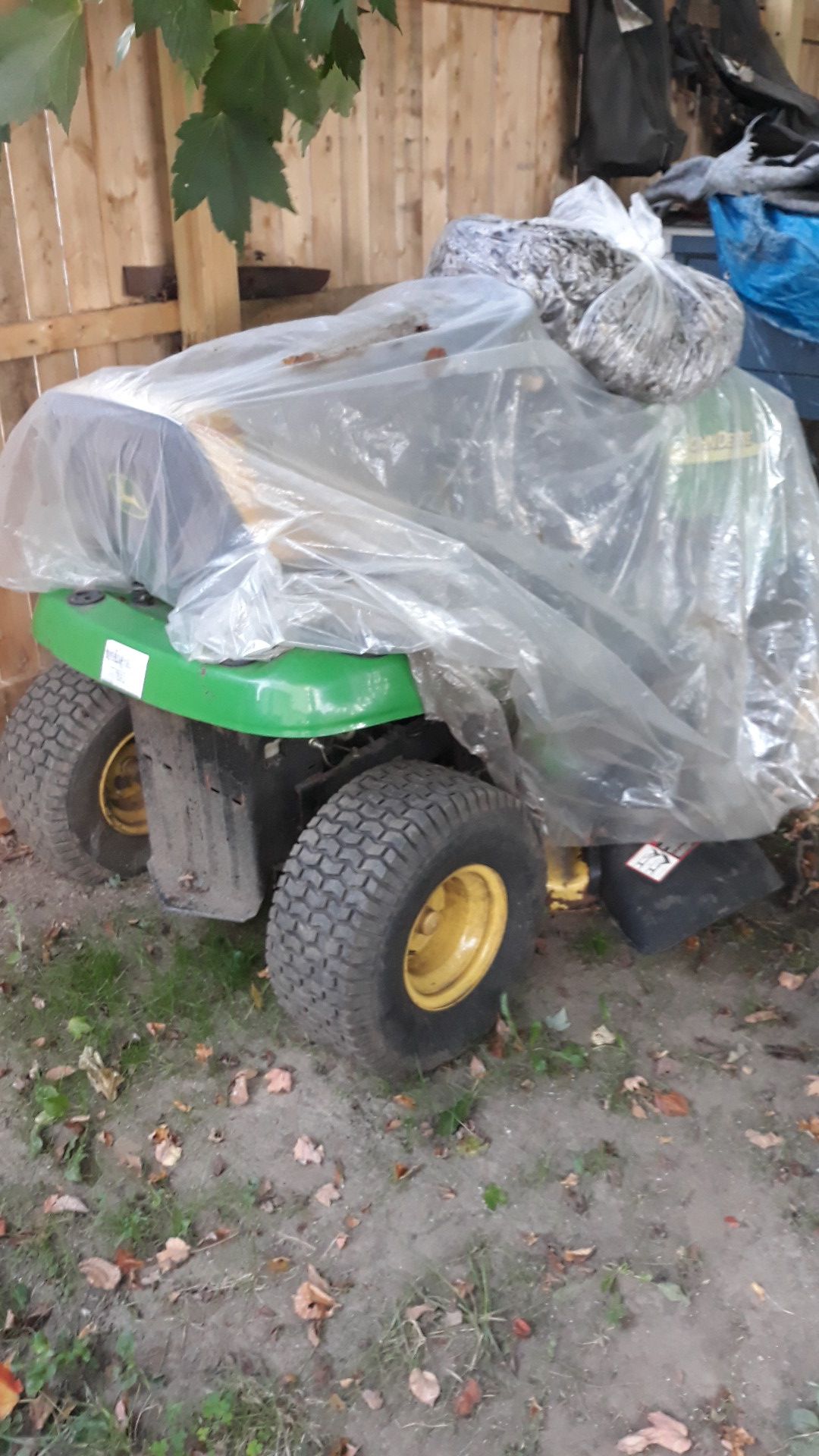 John Deere riding lawn mower needs a starter or four parts