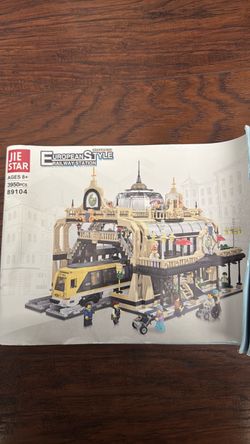 brick mod European style railway station 3950pcs