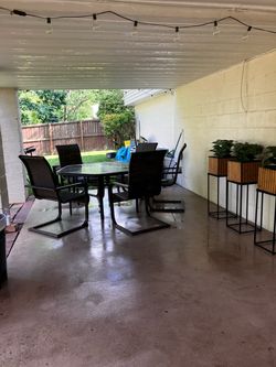 Glass patio furniture