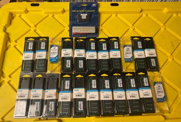 Lot of 23 PC RAM Memory Modules DDR DDR2 DDR3 Laptop Desktop + IDE to SATA