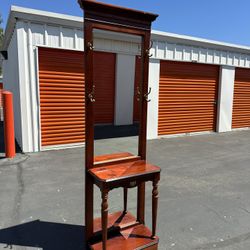 Mirrored hall tree coat rack