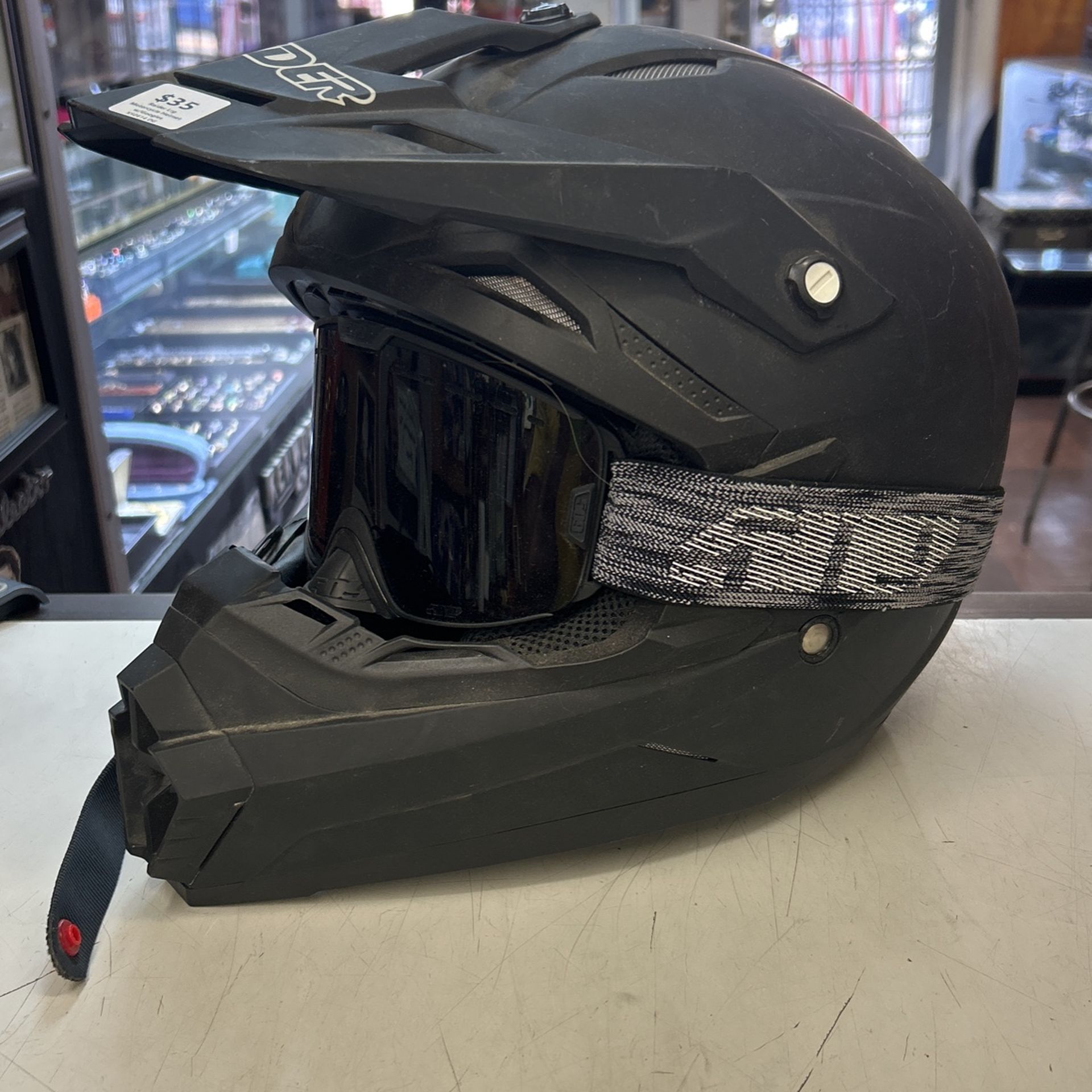 Raider Motorcycle Helmet Large Size w/ Goggles for Sale in West