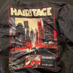 HERITAGE NEGATIVES BOMBER JACKET MEN’S 2XL BLACK & RED