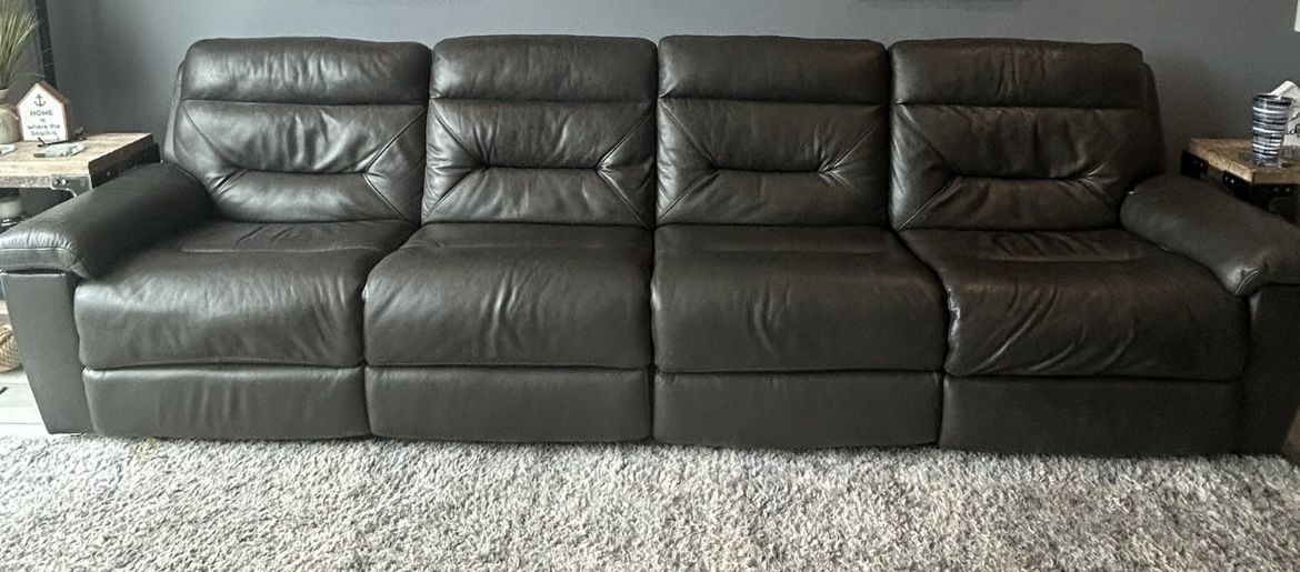 4 Piece Reclining Sofa Dark Gray