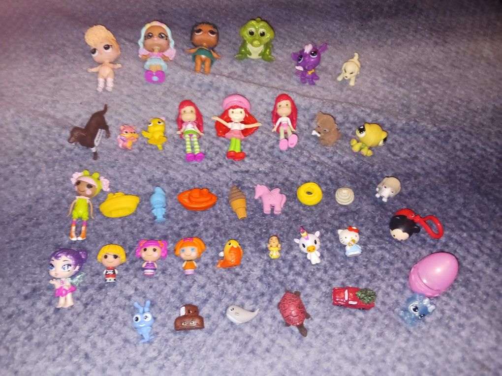 Small Dolls, Minatures, & Erasers LOT