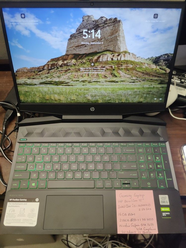 Gaming Laptop HP Pavilion Intel Core i5 10th Gen 16gb Ram