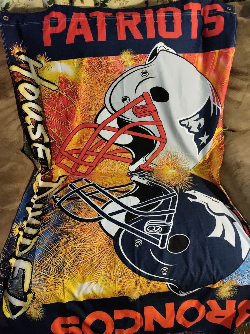 New England Patriots Denver Broncos Flag