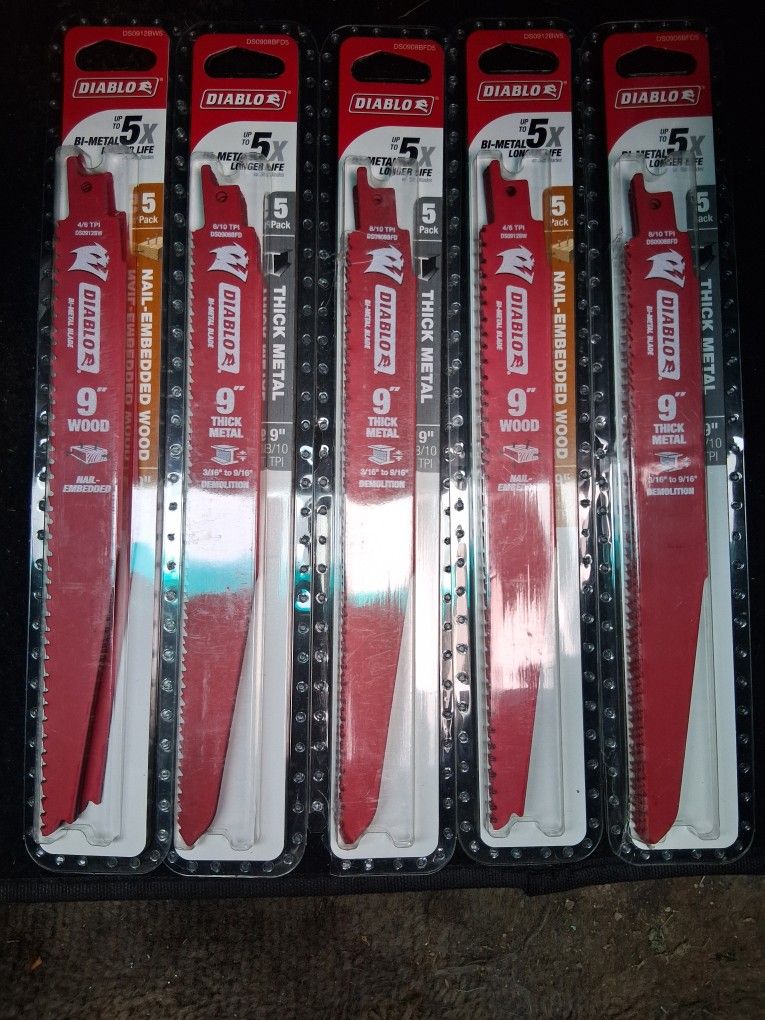 9 in. 8/10 TPI Steel Demon Bi-Metal Reciprocating Saw Blades for Cutting (5-Pack)×5