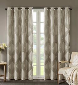 Ogee knitted jacquard total blackout curtains - 2 panels