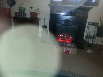 Large Black Fireplace with heater