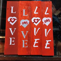 Handcrafted Valentine's Day Wooden Sign 