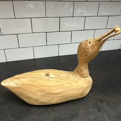 Vintage/Signed Hand Carved Wooden Duck Decoy/Art