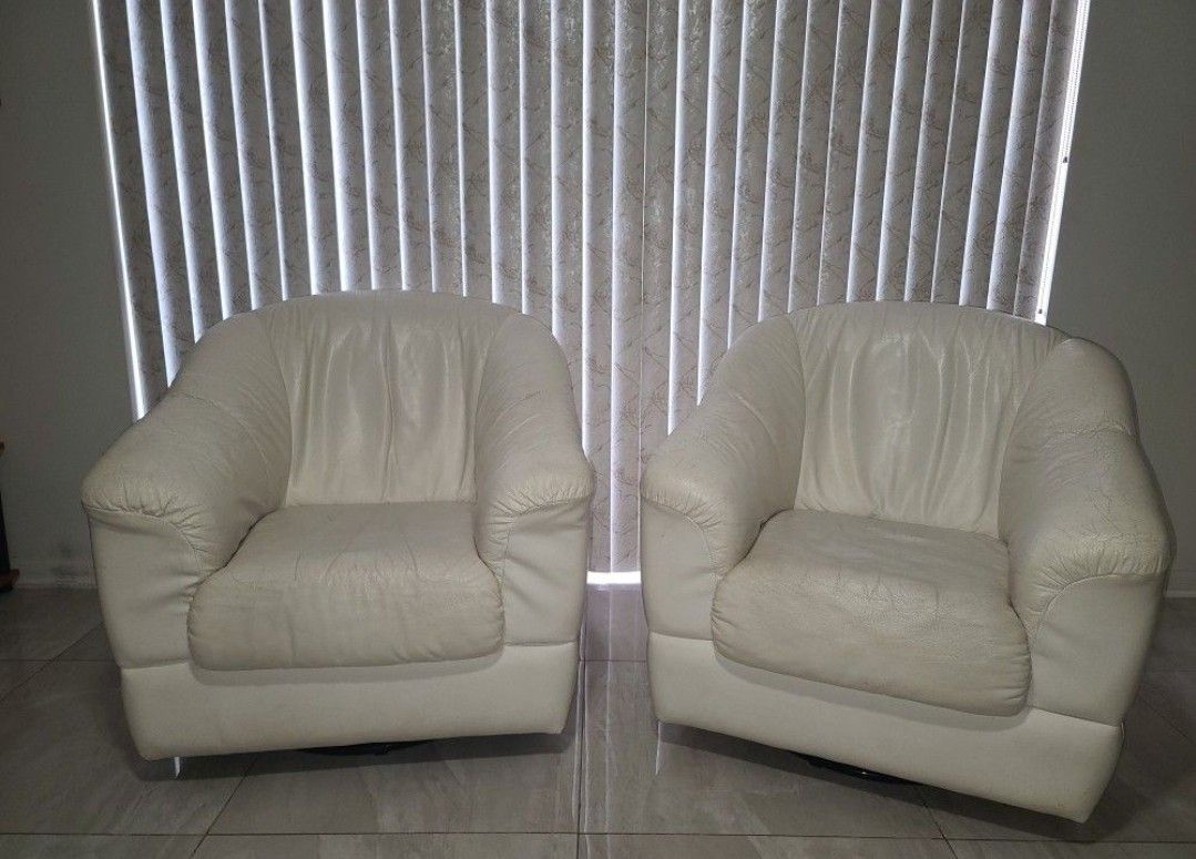 Leather Chairs And Couch