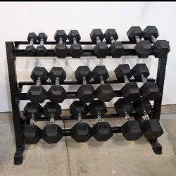 Brand New Hex Dumbbell Set 5-50lbs