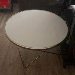 Gold Table With White Top $80