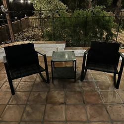 Wicker Chair & Table Set