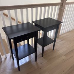 Pair of Black IKEA Nightstands / Side Tables
