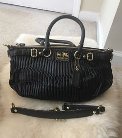 Black leather coach bag